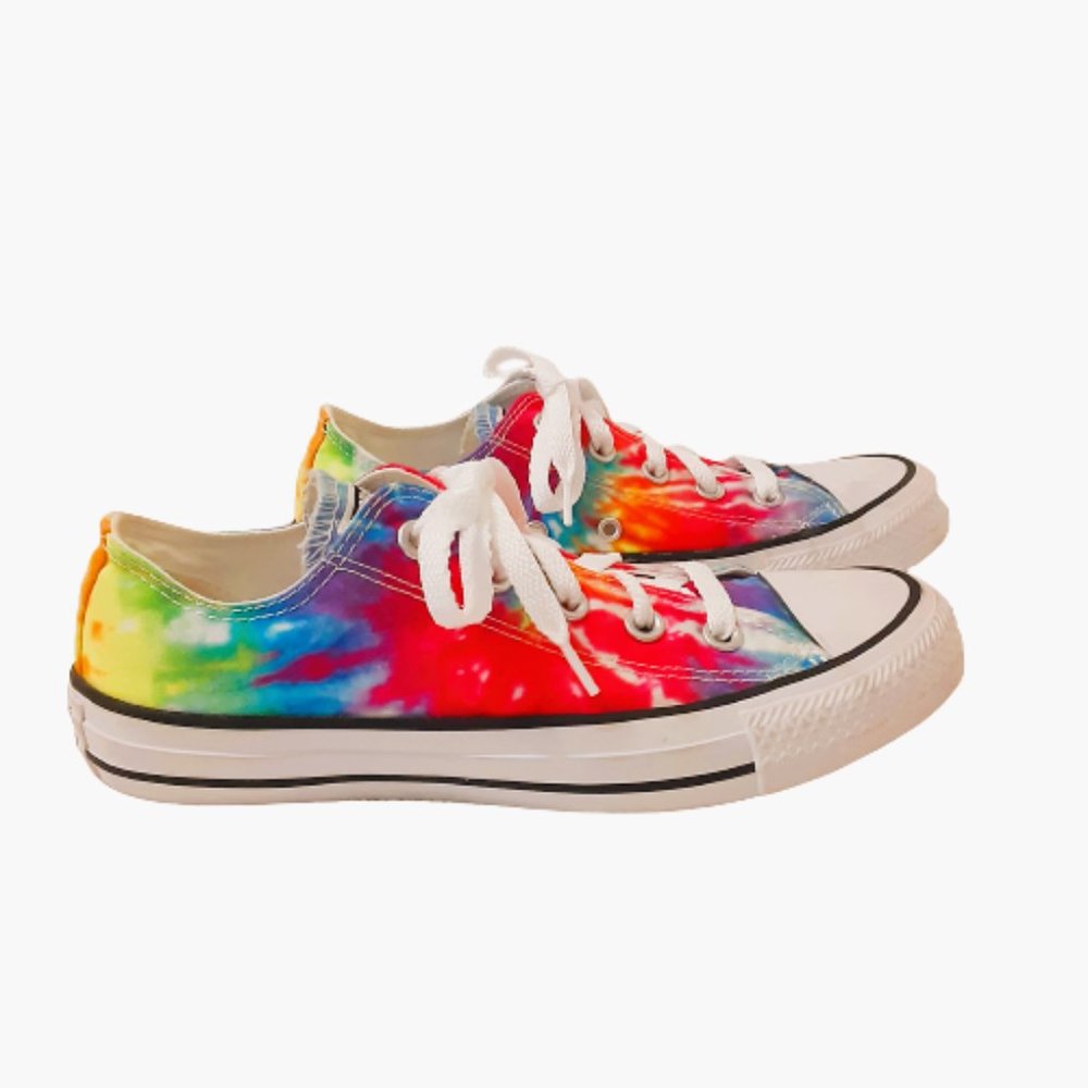 Converse All Star Low Top Shoes Tie Dye Rainbow